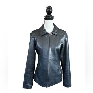 Vintage Rem Garson Black Leather Zip-Up Jacket Moto Biker Goth Grunge Classic M